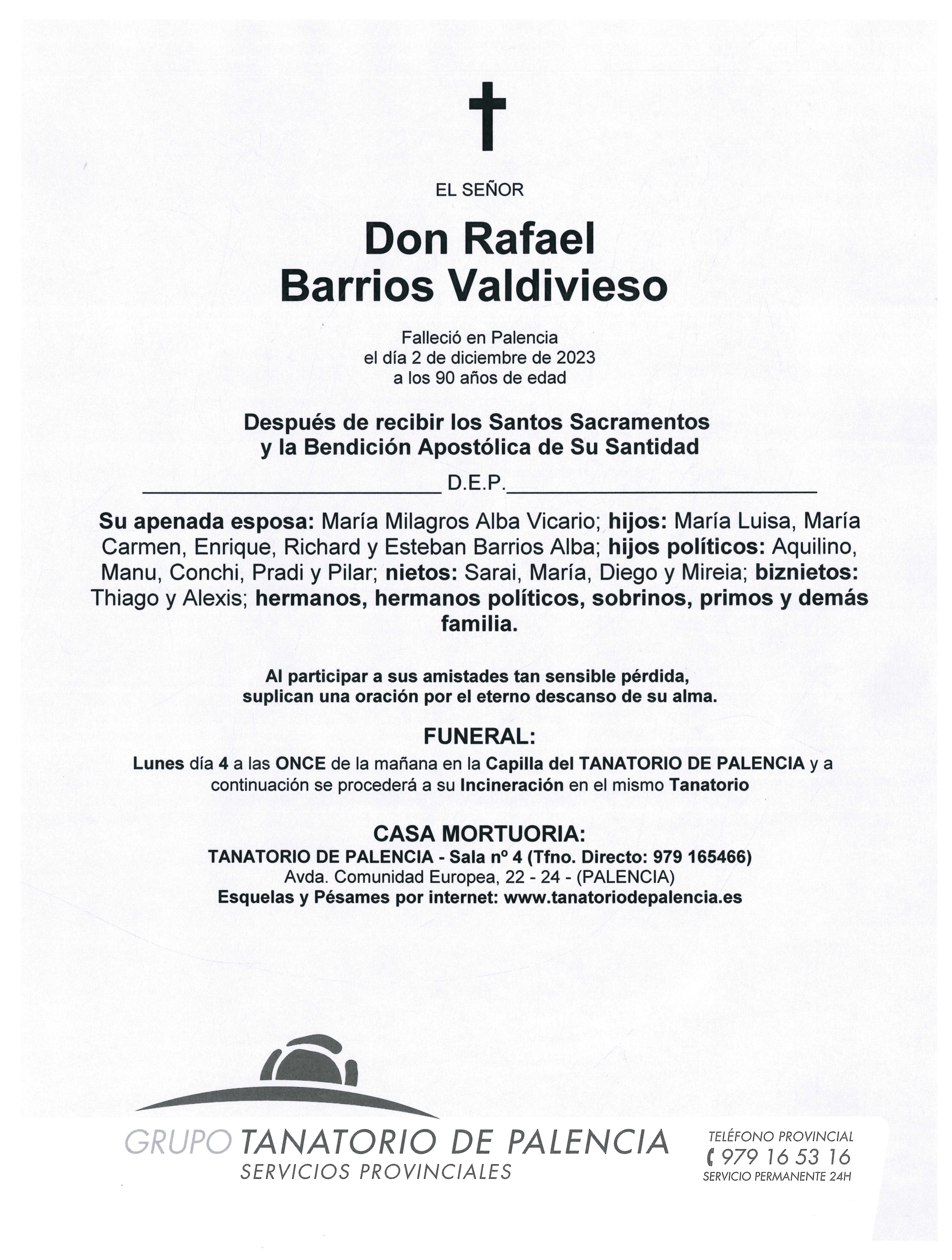 EL SEÑOR DON RAFAEL BARRIOS VALDIVIESO